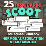 Hormonal Regulation of Metabolism SCOOT TASK CARDS Science Game - Biology
