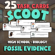 Fossil Evidence SCOOT TASK CARDS Science Game - No Prep Biology Review Activity