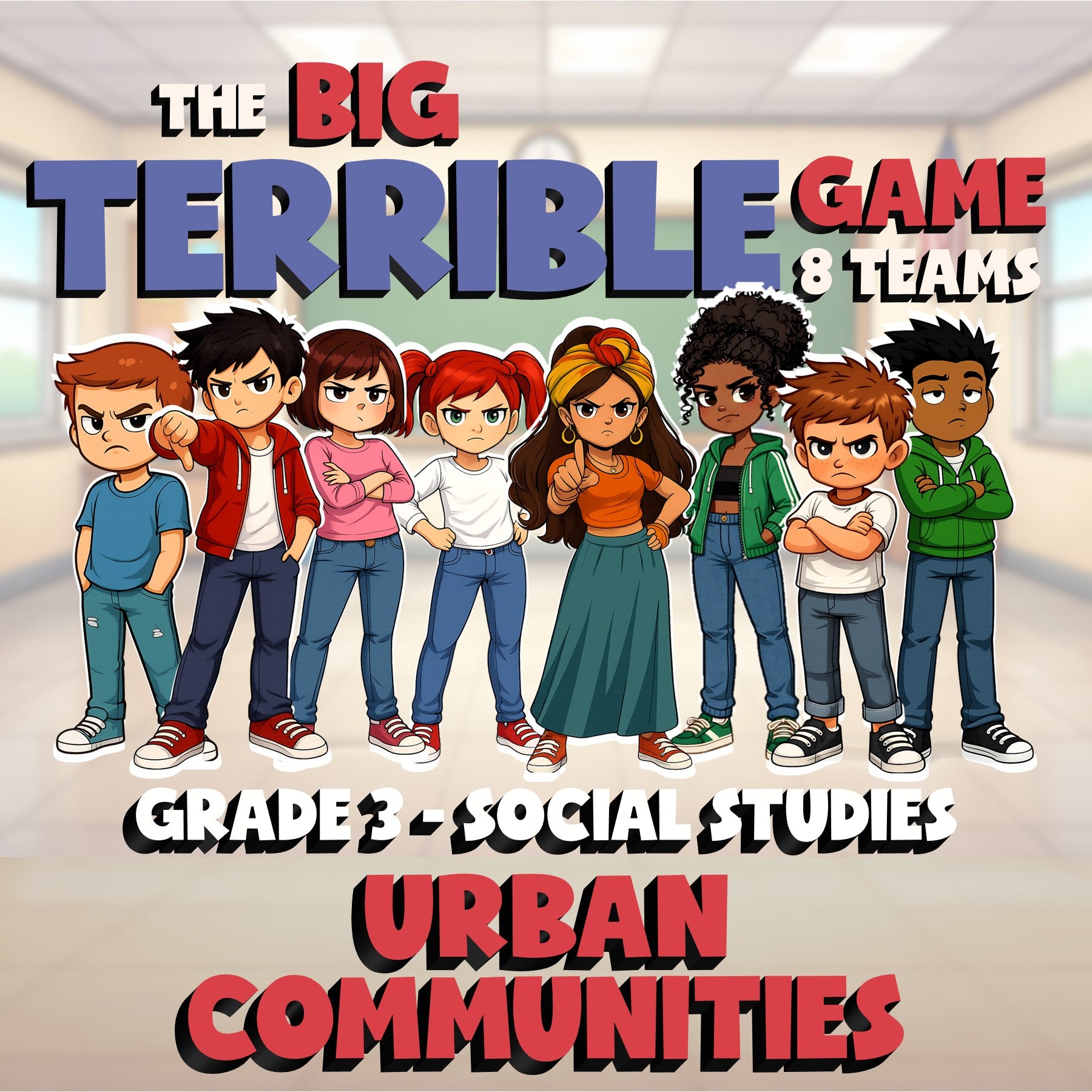 Urban Communities BIG TERRIBLE GAME - No Prep Grade 3 Socials Review Activity