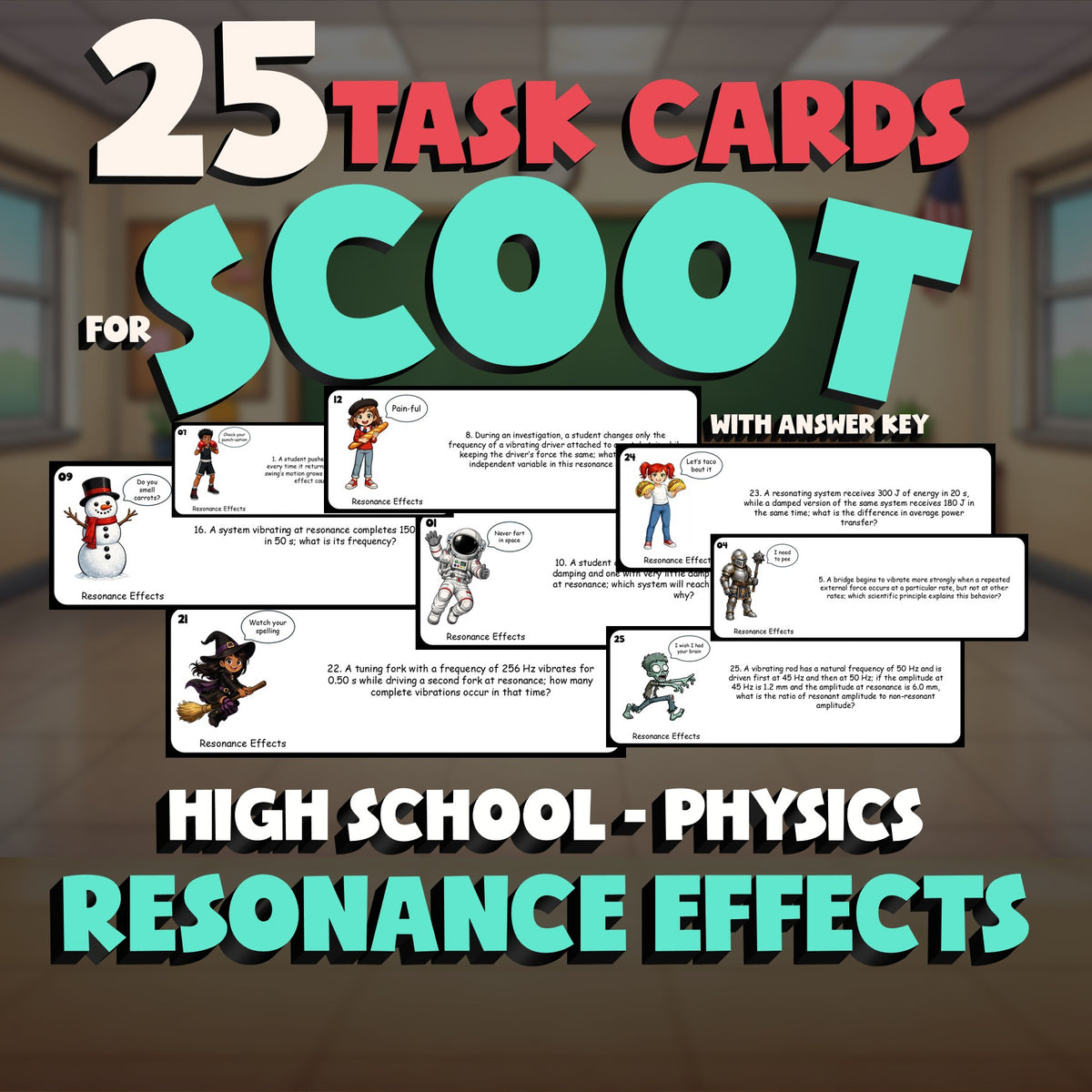 Resonance Effects SCOOT TASK CARDS Science Game - No Prep Physics Review