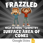 Surface Area of Cones FRAZZLED Math Game - No Prep Geometry Review Activity