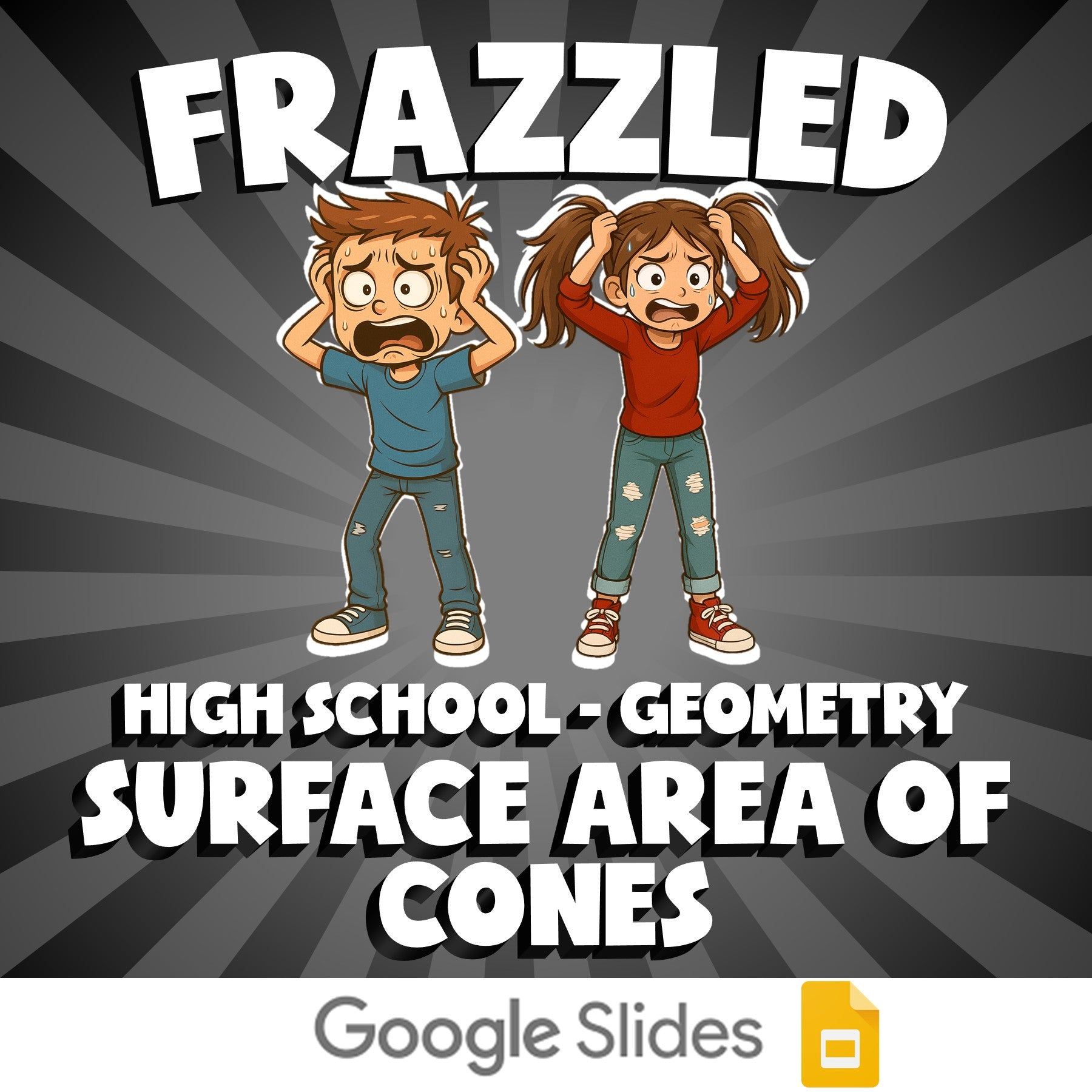 Surface Area of Cones FRAZZLED Math Game - No Prep Geometry Review Activity