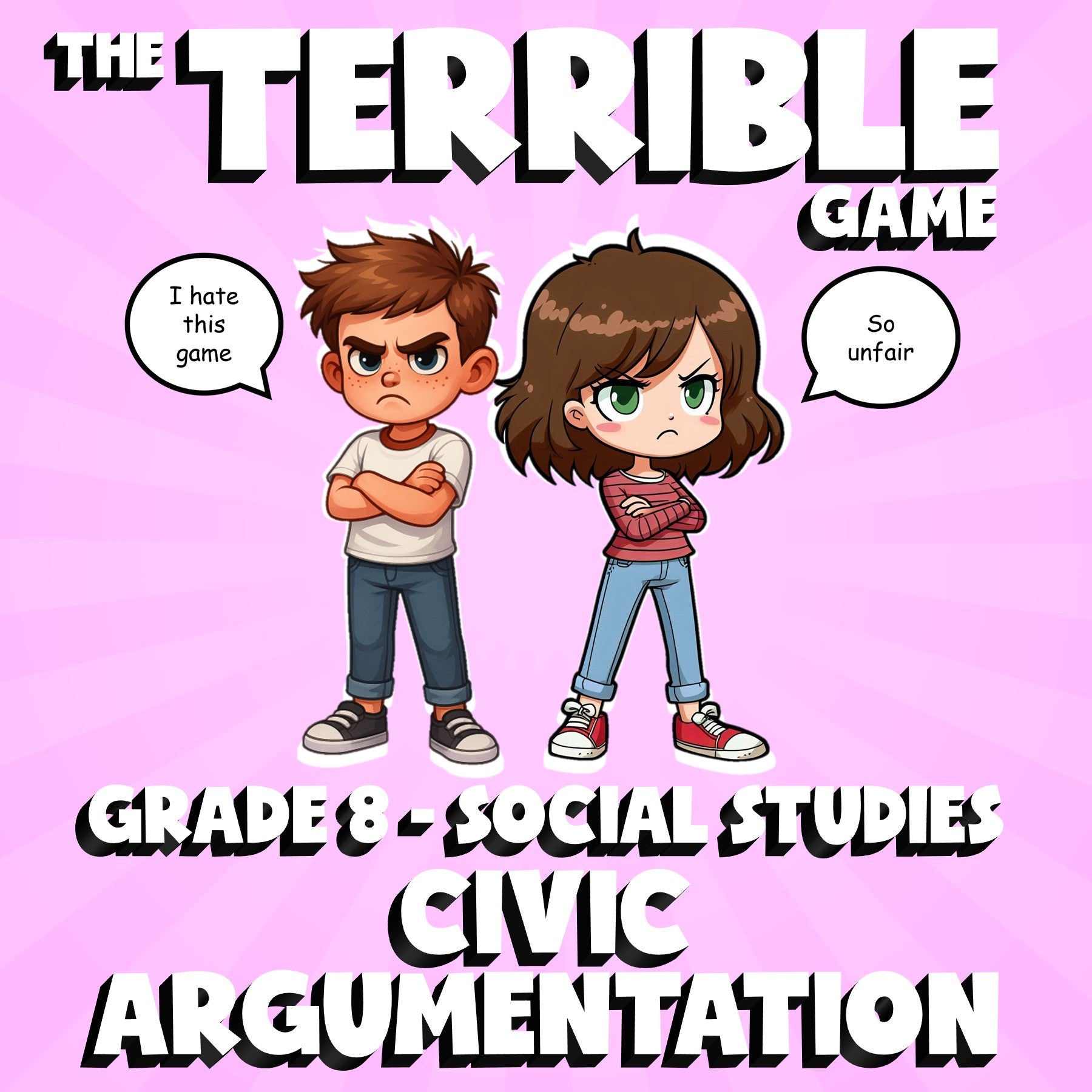 Civic Argumentation THE TERRIBLE GAME - No Prep Grade 8 Socials Review Activity