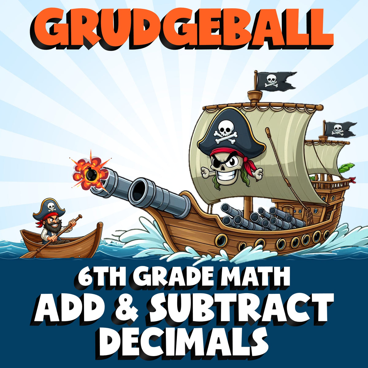 Add & Subtract Decimals GRUDGEBALL Math Game - No Prep Grade 6 Review Activity