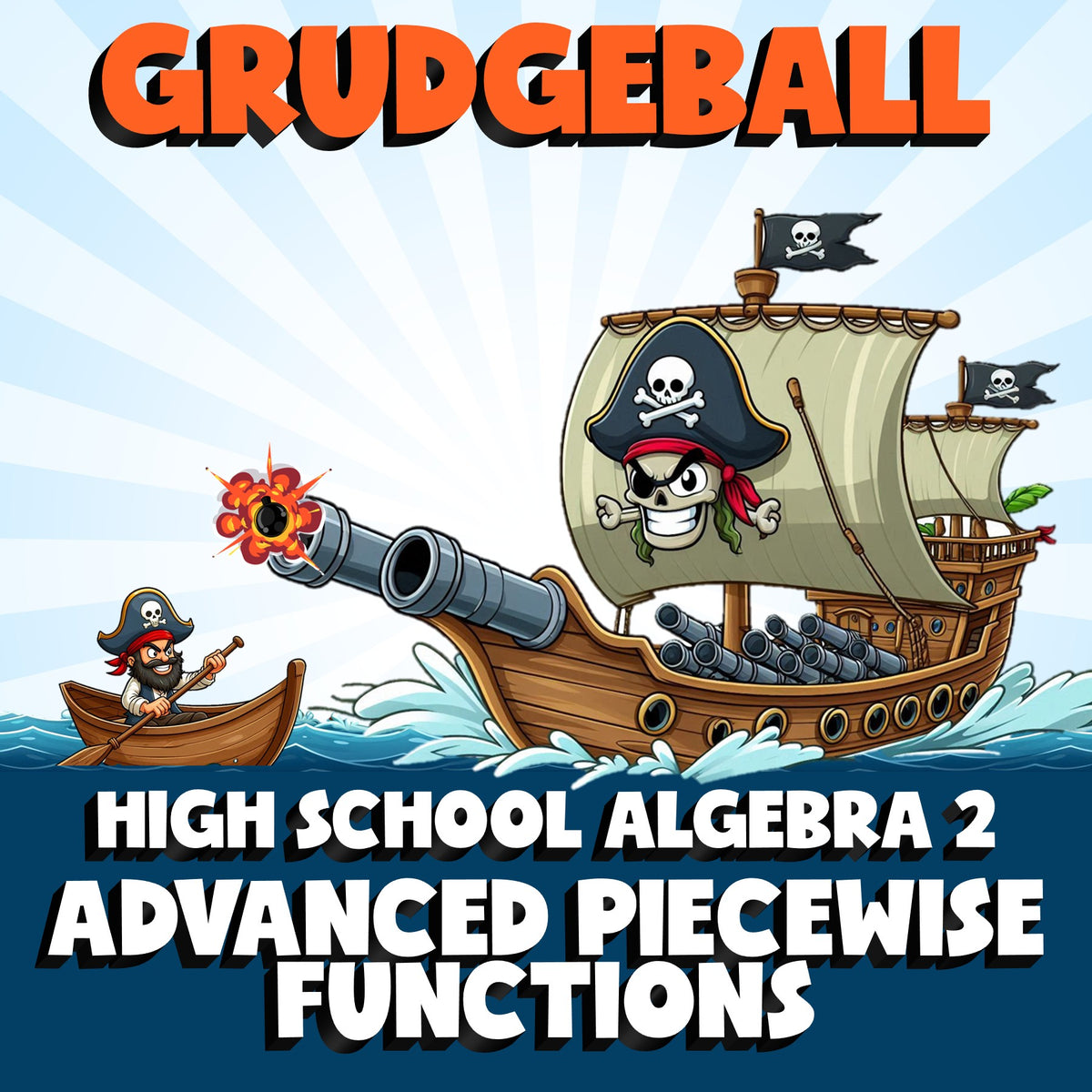 Advanced Piecewise Functions GRUDGEBALL Math Game - No Prep Algebra 2 Review