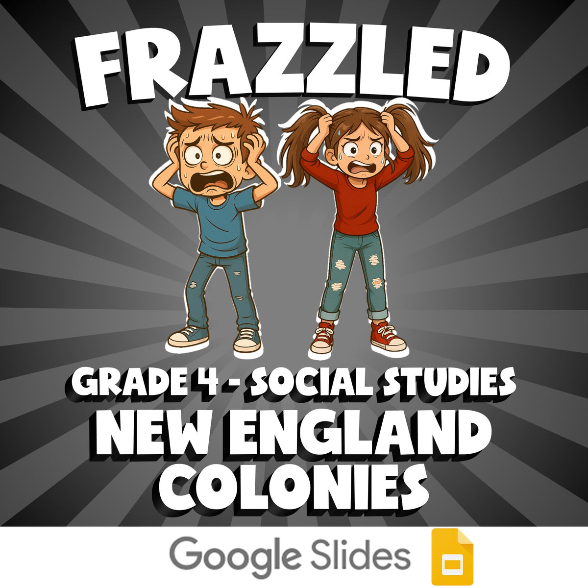New England Colonies FRAZZLED Socials Game - No Prep Grade 4 Review Activity