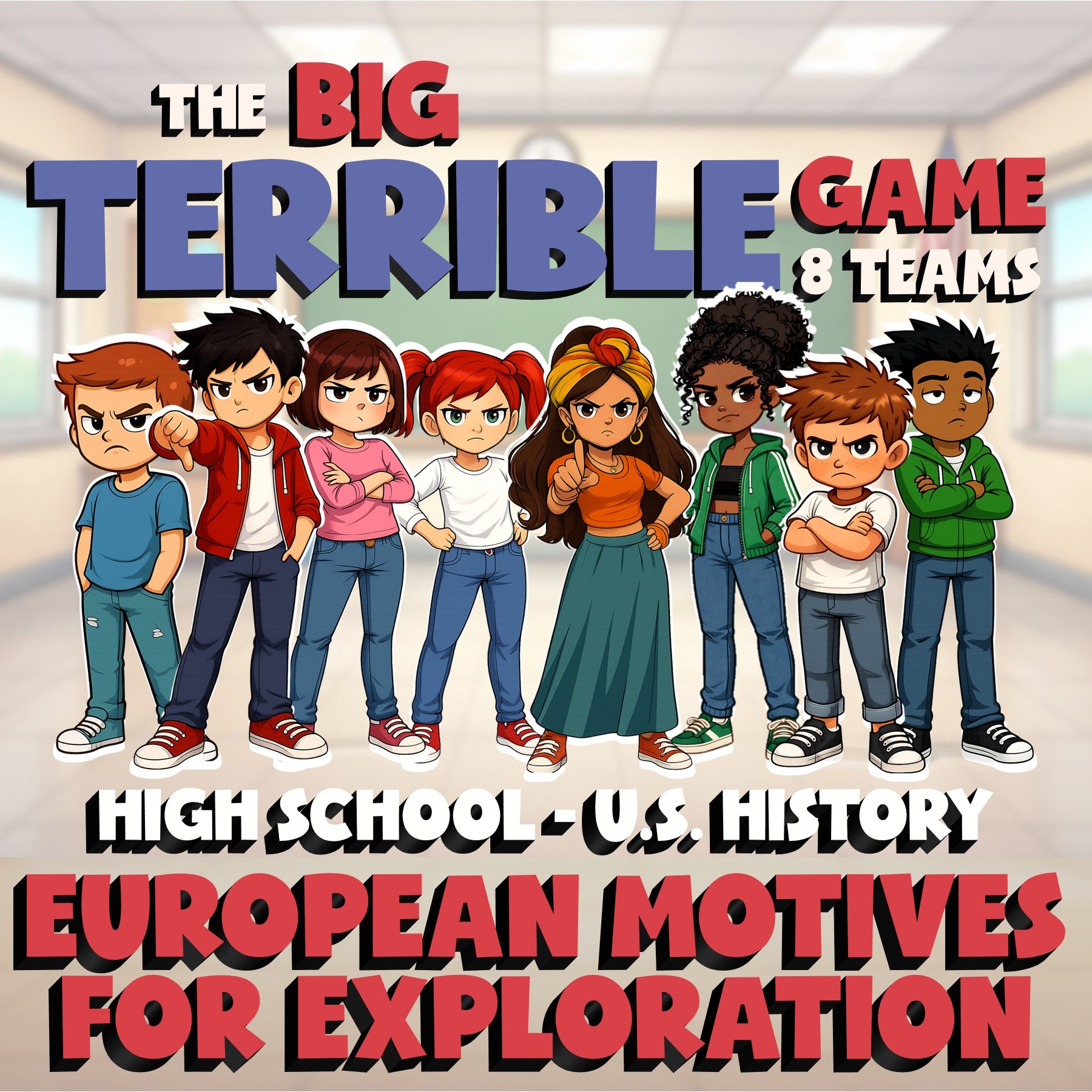 European Motives for Exploration BIG TERRIBLE GAME - No Prep U.S. History Review