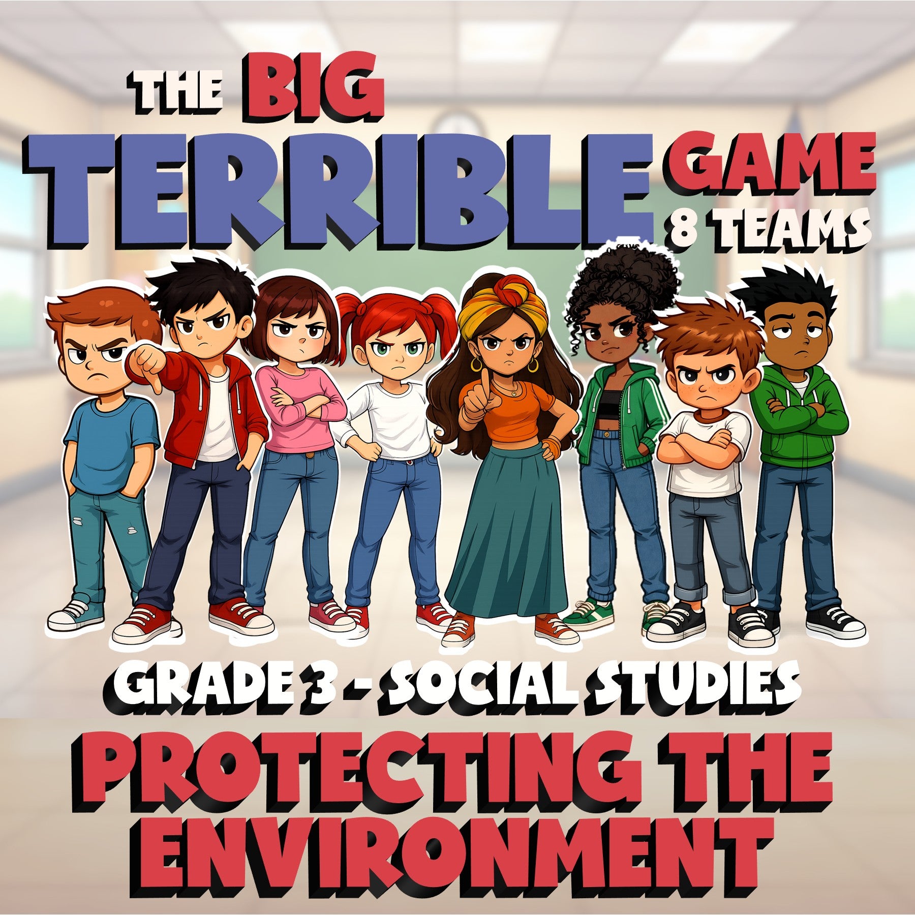 Protecting the Environment BIG TERRIBLE GAME - No Prep Grade 3 Socials Review