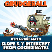 Slope & Y Intercept from Coordinates GRUDGEBALL Math Game - No Prep Grade 8
