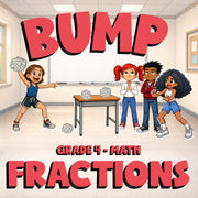 Fractions BUMP Math Game - No Prep Grade 4 Review Activity