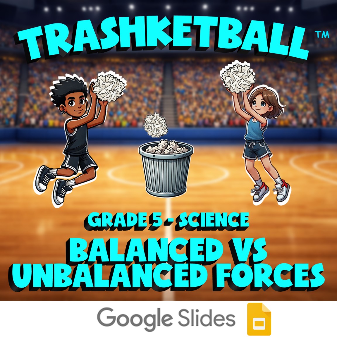 Balanced vs Unbalanced Forces TRASHKETBALL Science Game - No Prep Grade 5 Review