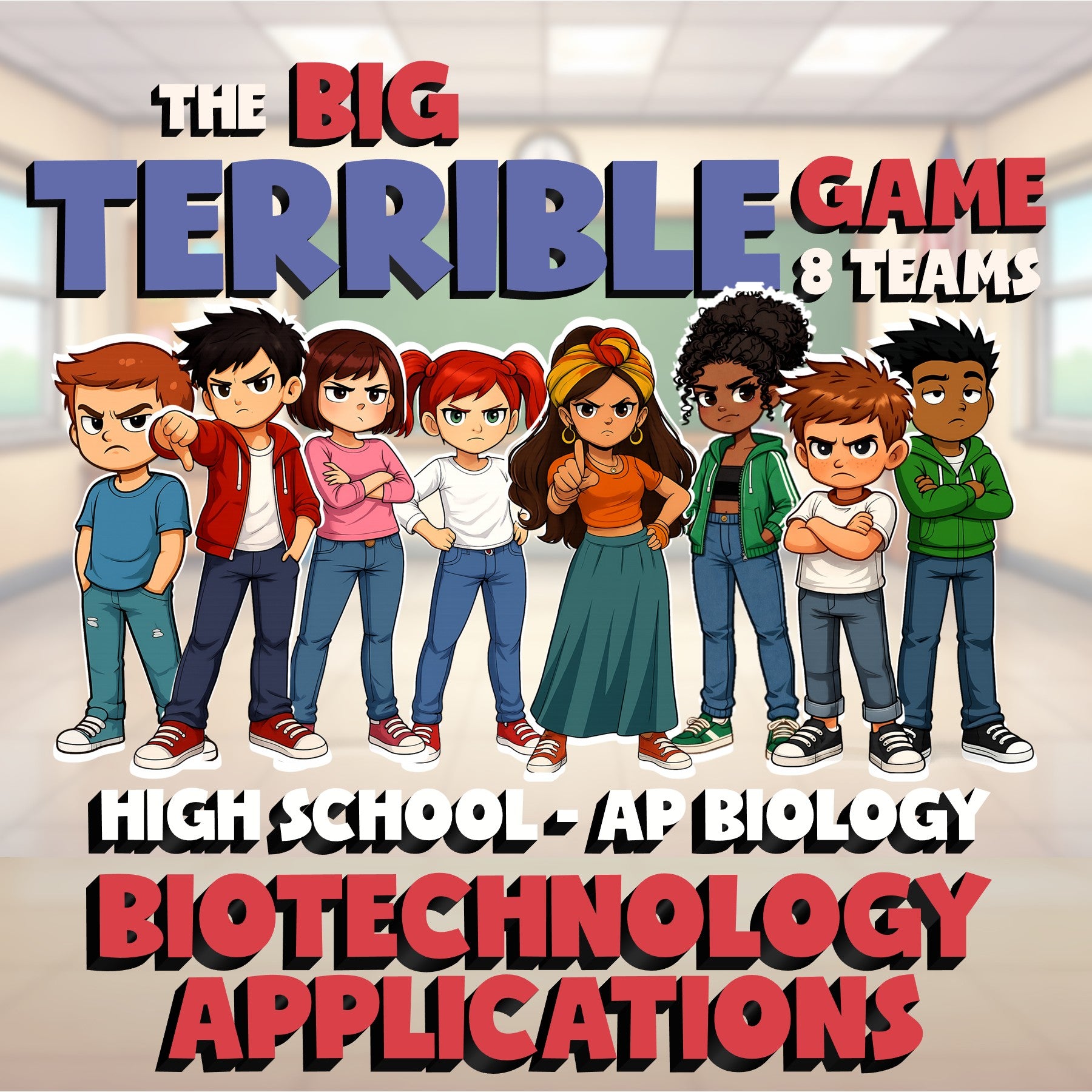 Biotechnology Applications BIG TERRIBLE GAME - No Prep AP Biology Science Review