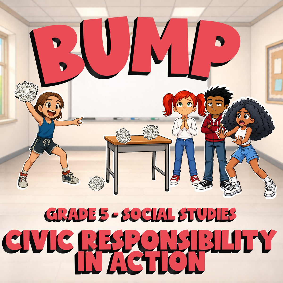 Civic Responsibility in Action BUMP Socials Game - No Prep Grade 5 Review
