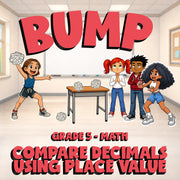 Compare Decimals Using Place Value BUMP Math Game - No Prep Grade 5 Review