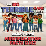 Multiplication Facts 12x12 BIG TERRIBLE GAME - No Prep Grade 4 Math Review