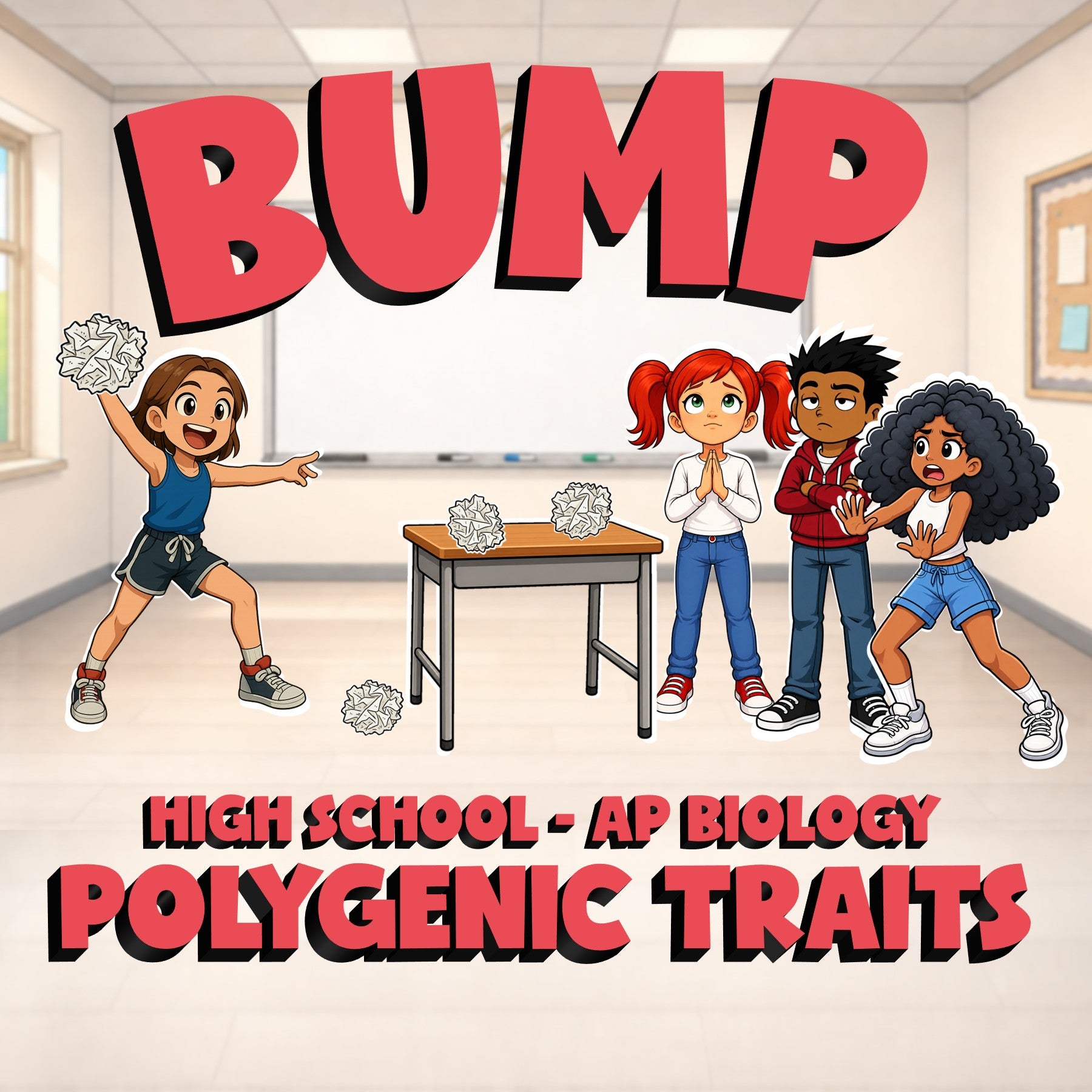 Polygenic Traits BUMP Science Game - No Prep AP Biology Review Activity