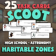 Habitable Zones SCOOT TASK CARDS Science Game - No Prep Astronomy Review