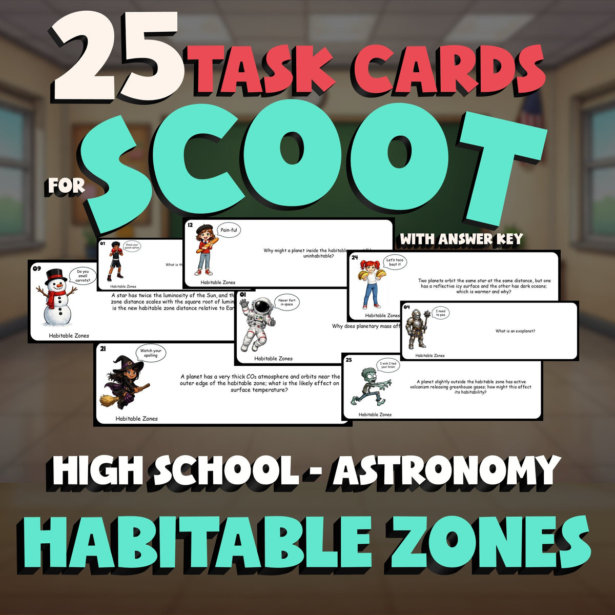 Habitable Zones SCOOT TASK CARDS Science Game - No Prep Astronomy Review