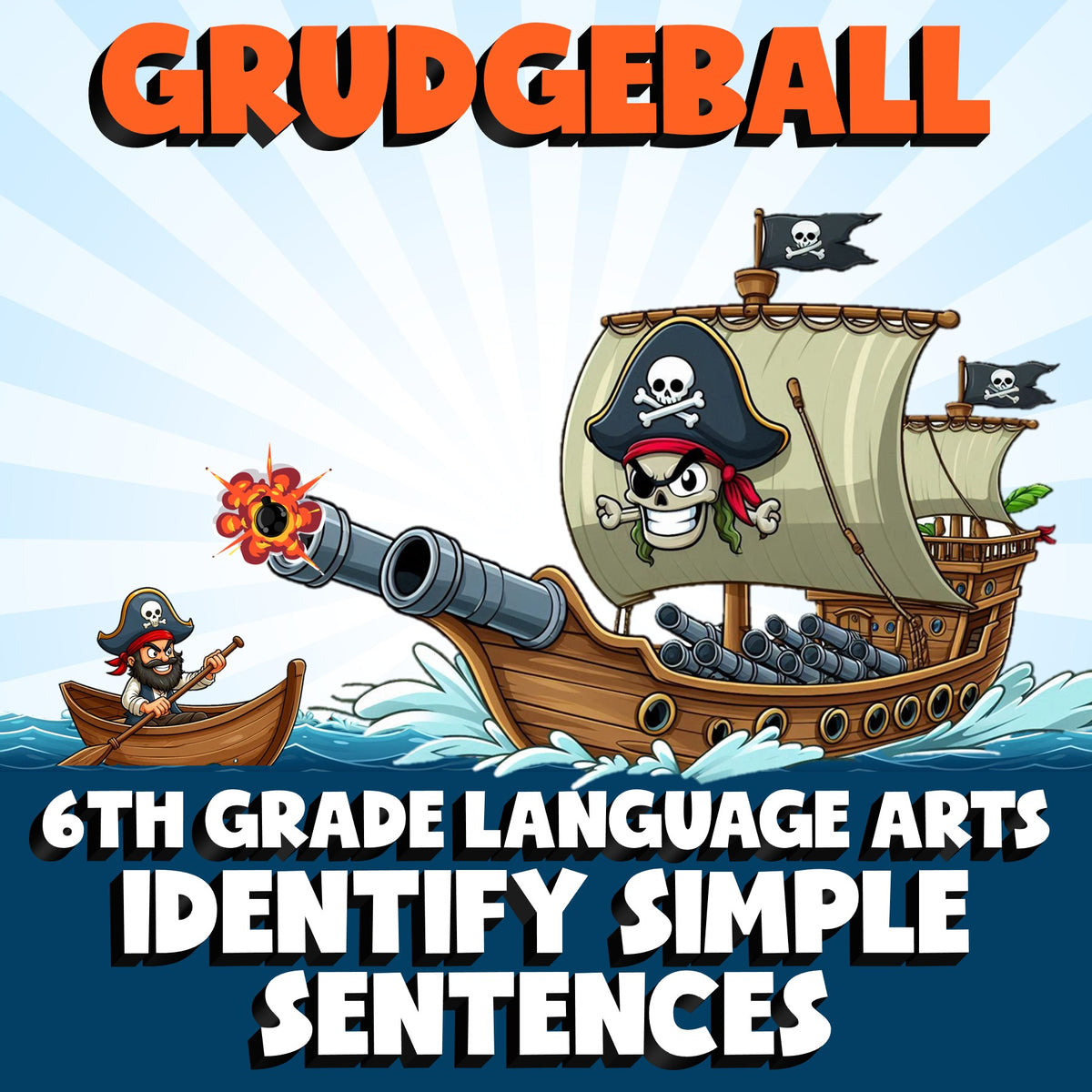 Identify Simple Sentences GRUDGEBALL ELA Game - No Prep Grade 6 Review Activity