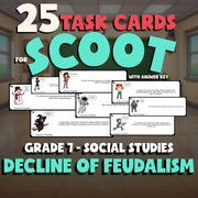 Decline of Feudalism SCOOT TASK CARDS Socials Game - No Prep Grade 7 Review