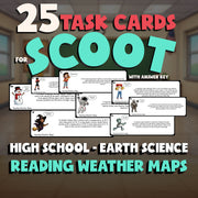 Reading Weather Maps SCOOT TASK CARDS Game - No Prep Earth Science Review