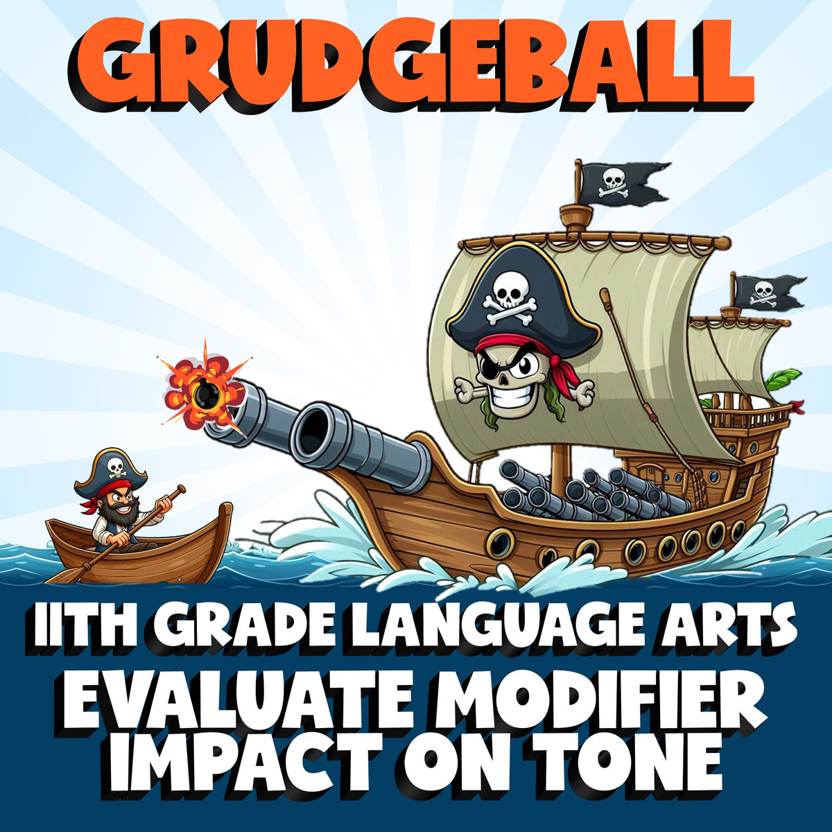 Evaluate Modifier Impact on Tone GRUDGEBALL ELA Game - No Prep Grade 11 Review