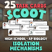 Isolation Mechanisms SCOOT TASK CARDS Science Game - No Prep AP Biology Review