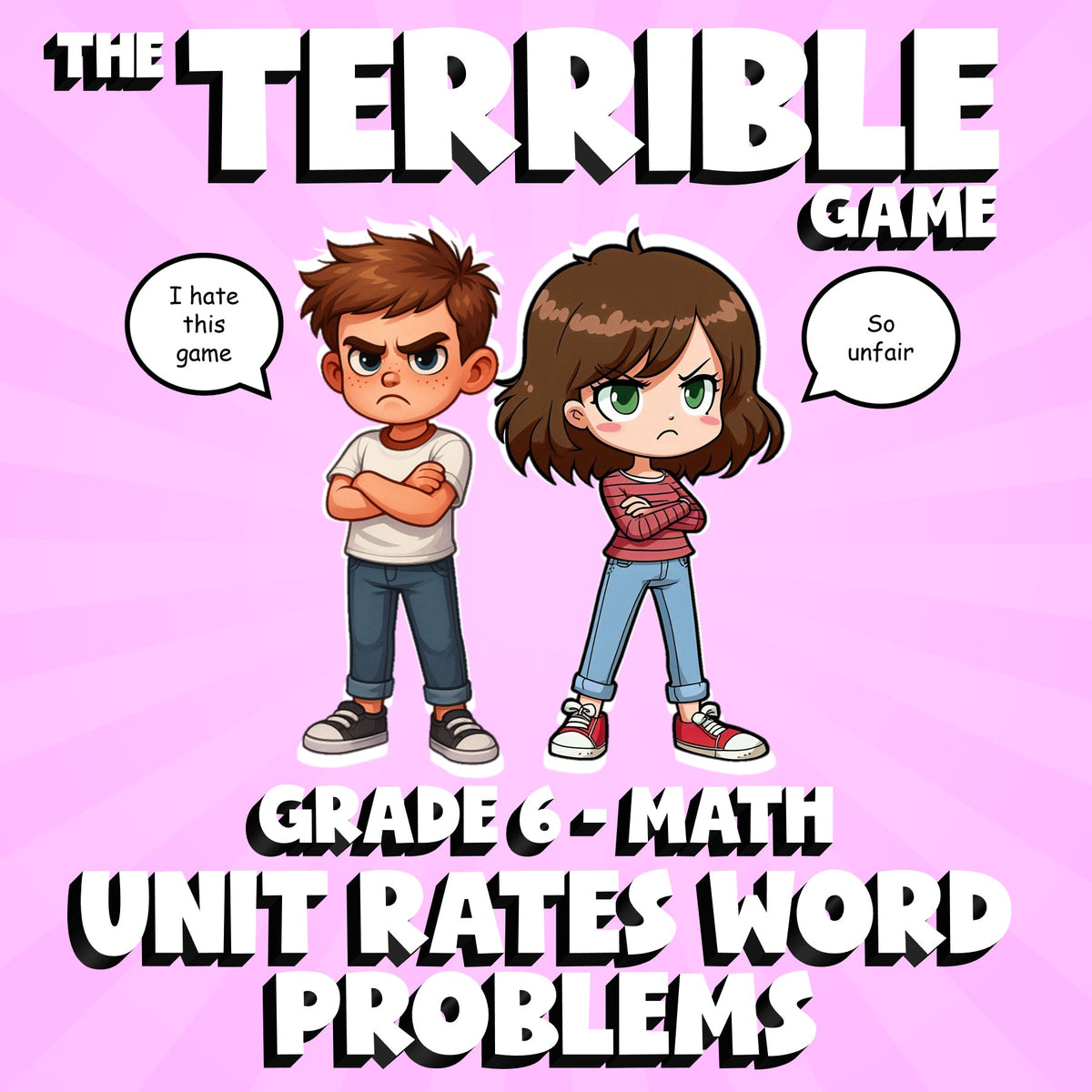Unit Rates Word Problems THE TERRIBLE GAME - No Prep Grade 6 Math Review