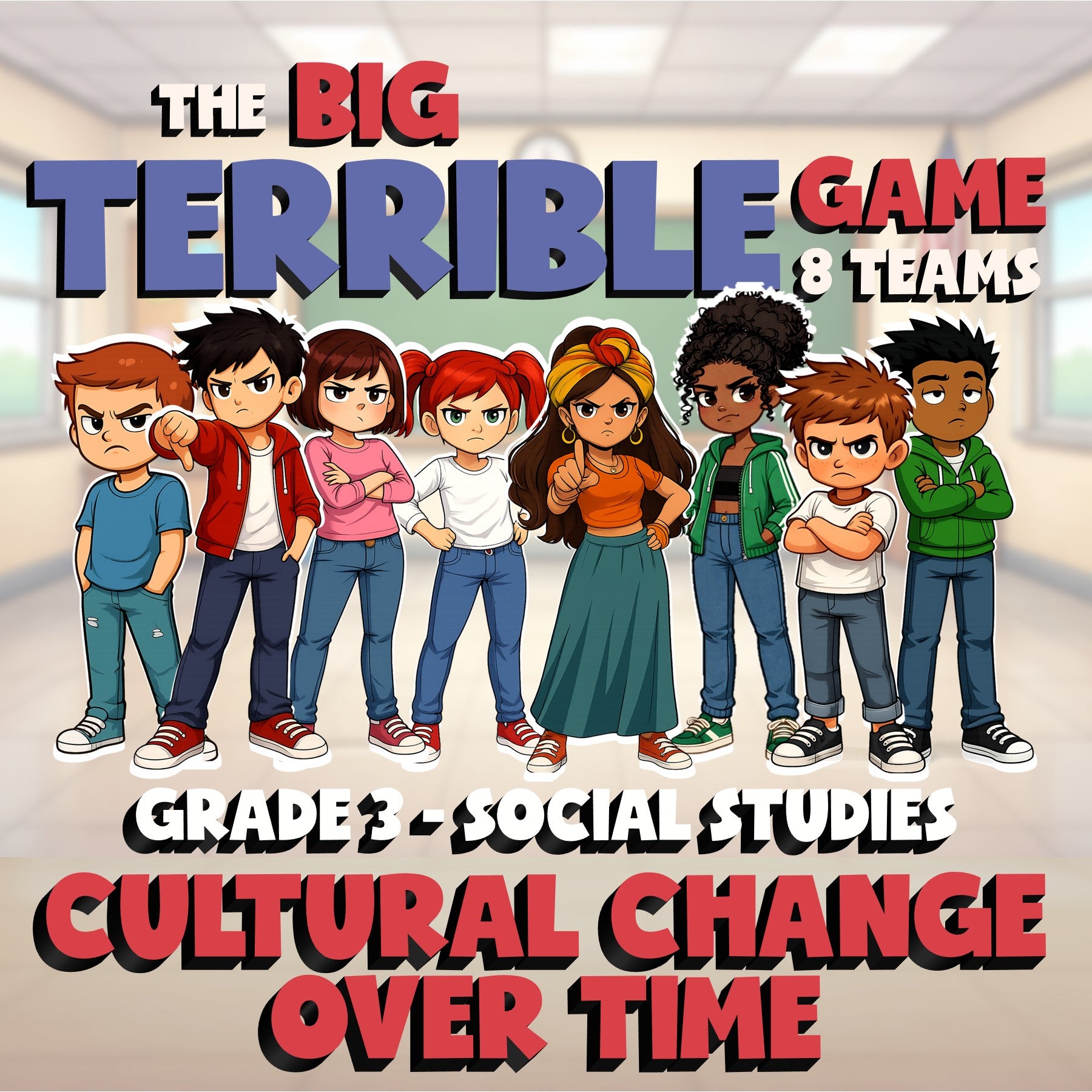 Cultural Change Over Time BIG TERRIBLE GAME - No Prep Grade 3 Socials Review