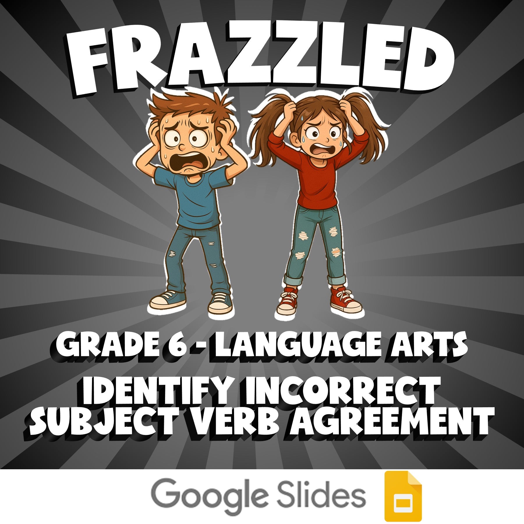 Identify Incorrect Subject Verb Agreement FRAZZLED ELA Game - No Prep Grade 6