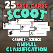 Animal Classification SCOOT TASK CARDS Science Game - No Prep Grade 5 Review
