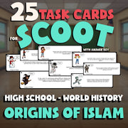 Origins of Islam SCOOT TASK CARDS Game - No Prep World History Review Activity