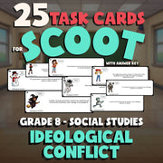 Ideological Conflict SCOOT TASK CARDS Socials Game - No Prep Grade 8 Review