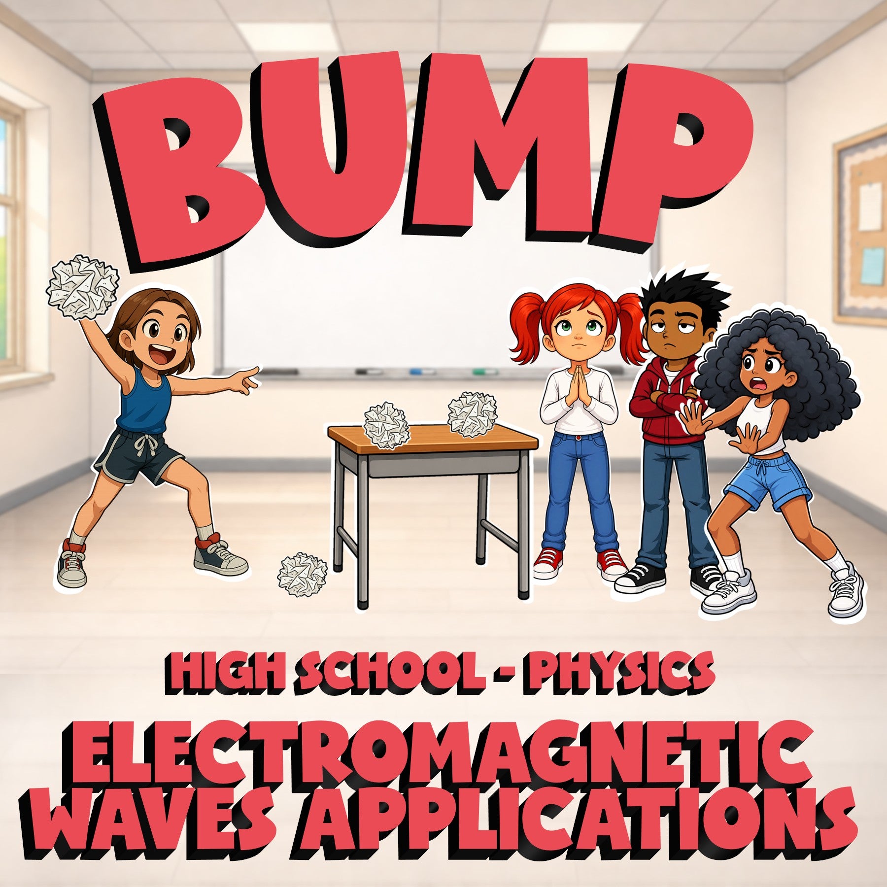 Electromagnetic Waves Applications BUMP Science Game - No Prep Physics Review