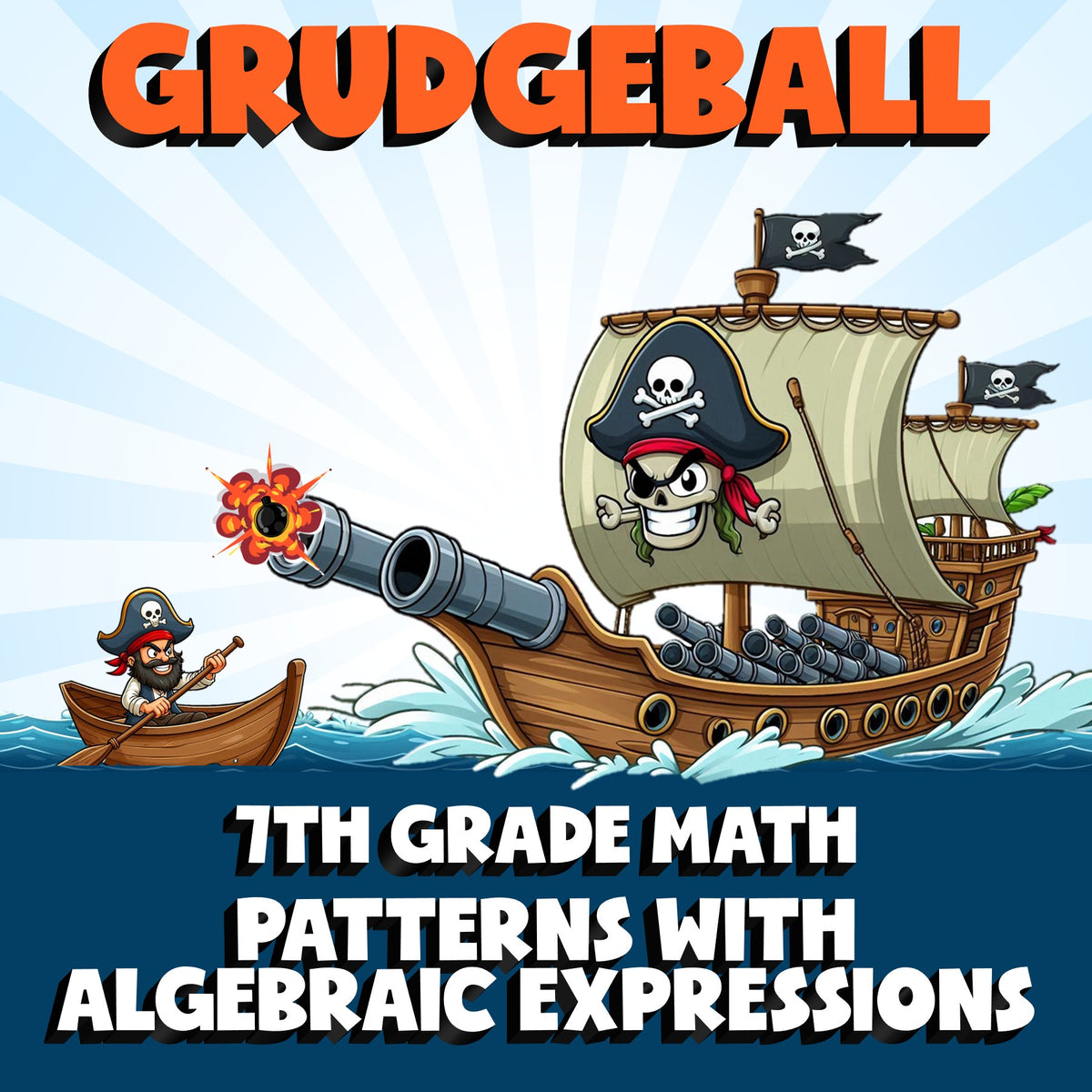 Patterns with Algebraic Expressions GRUDGEBALL Math Game - No Prep Grade 7