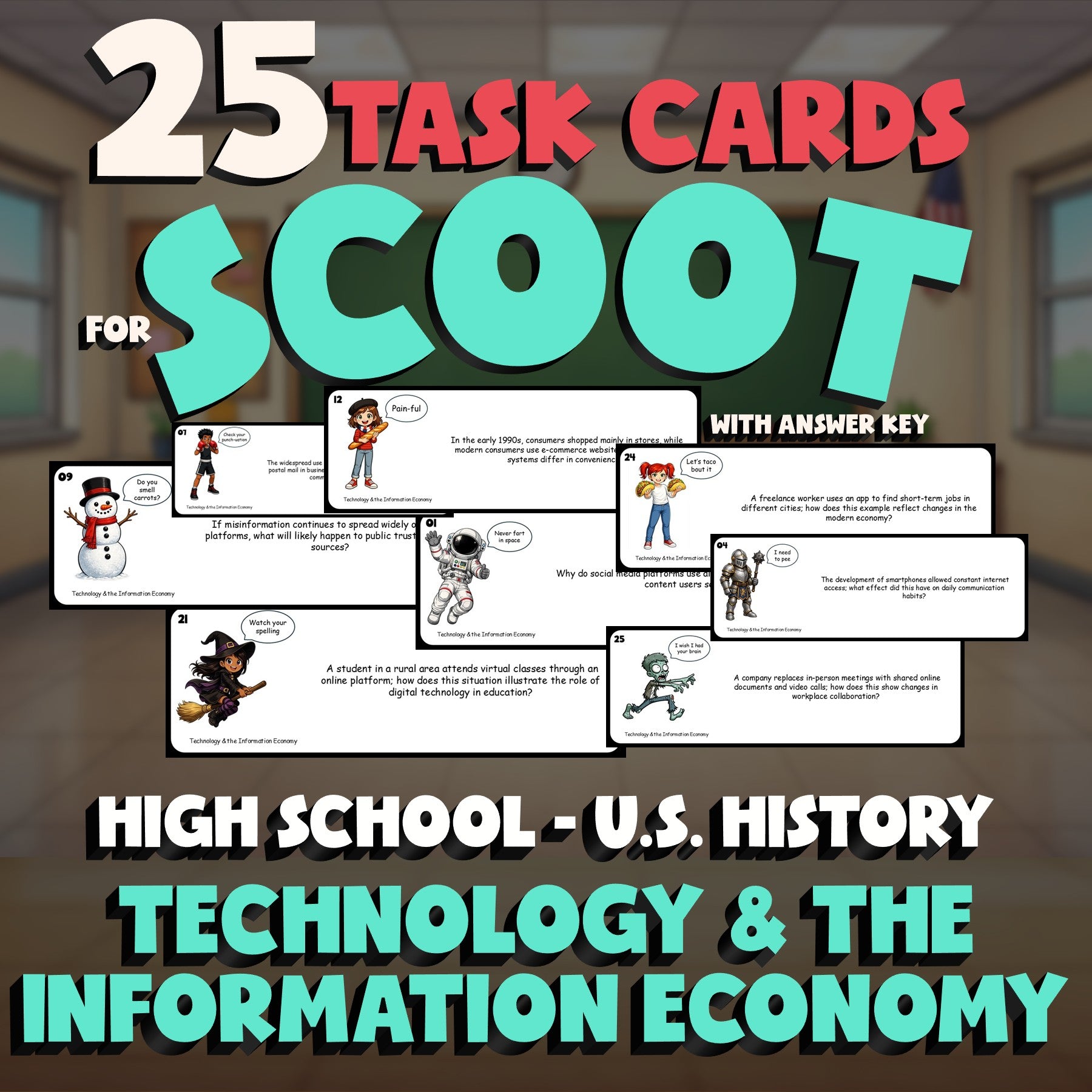 Technology & the Information Economy SCOOT TASK CARDS U.S. History Game