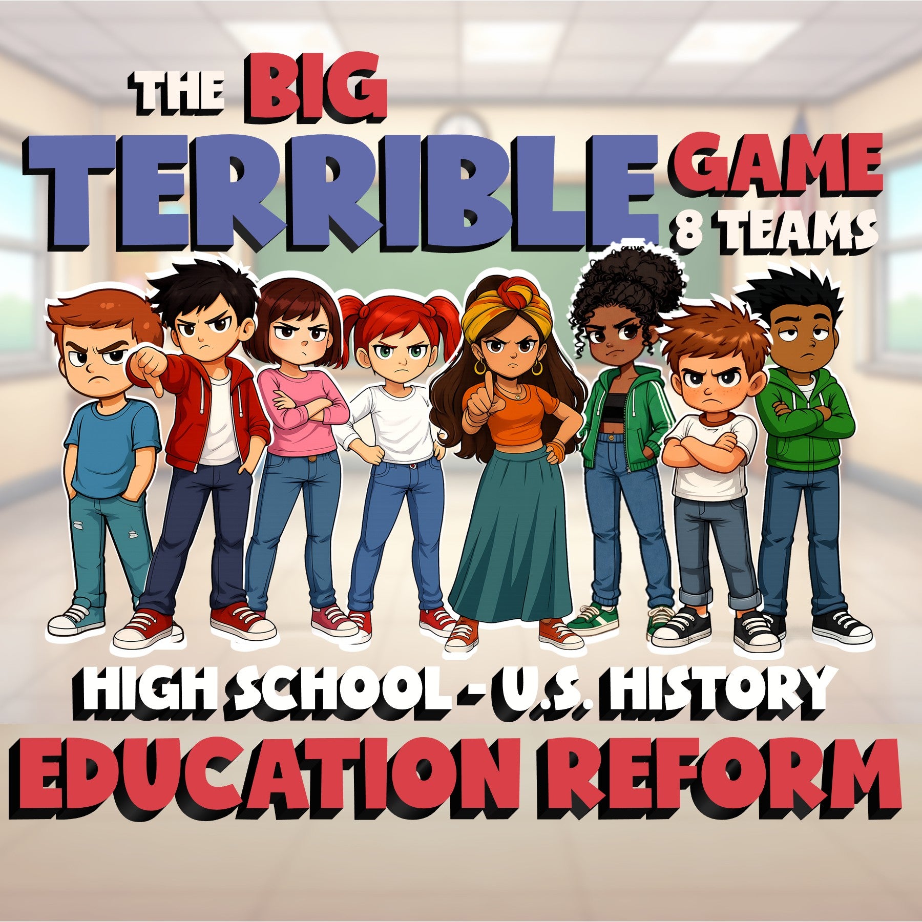 Education Reform BIG TERRIBLE GAME - No Prep U.S. History Review Activity