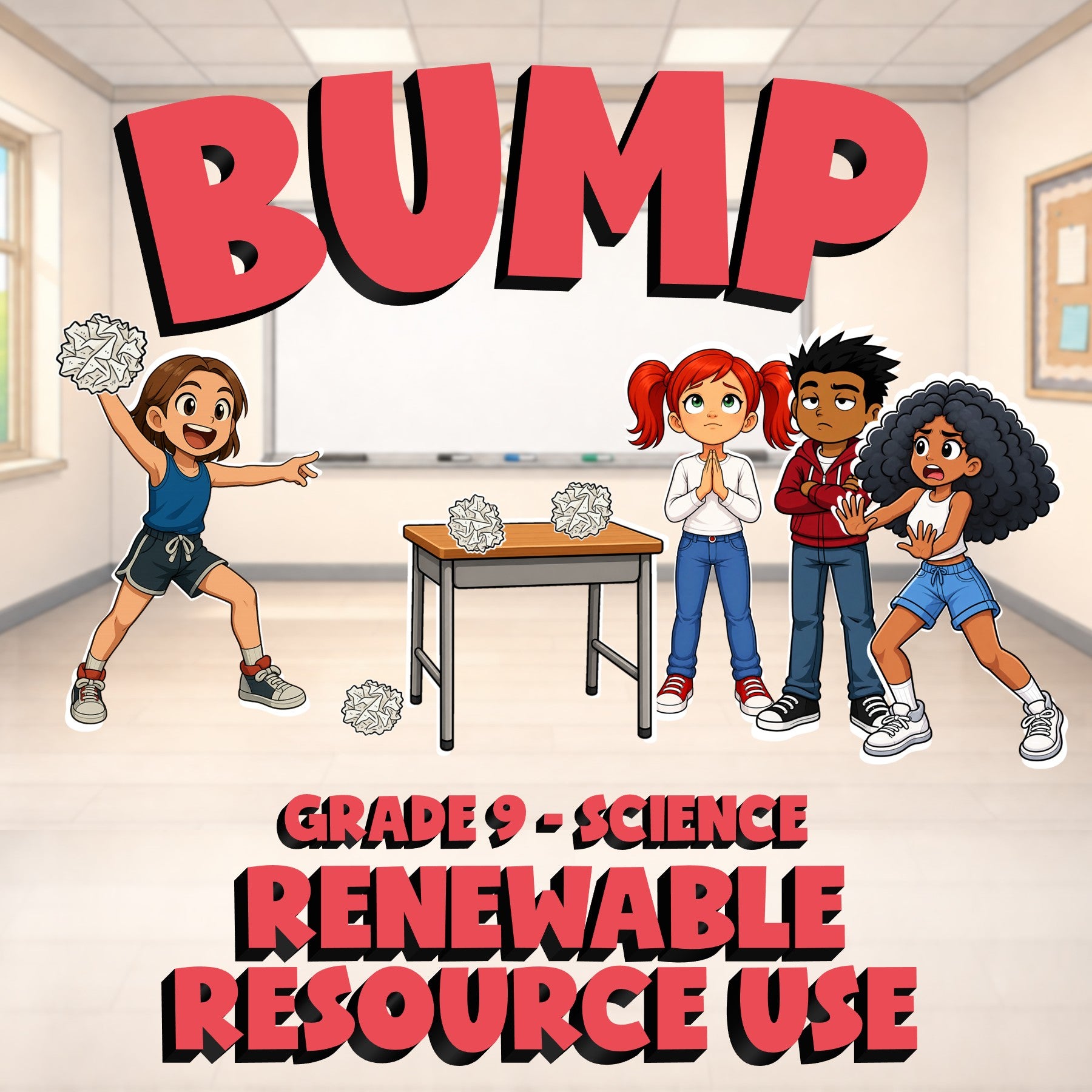 Renewable Resource Use BUMP Science Game - No Prep Grade 9 Review Activity