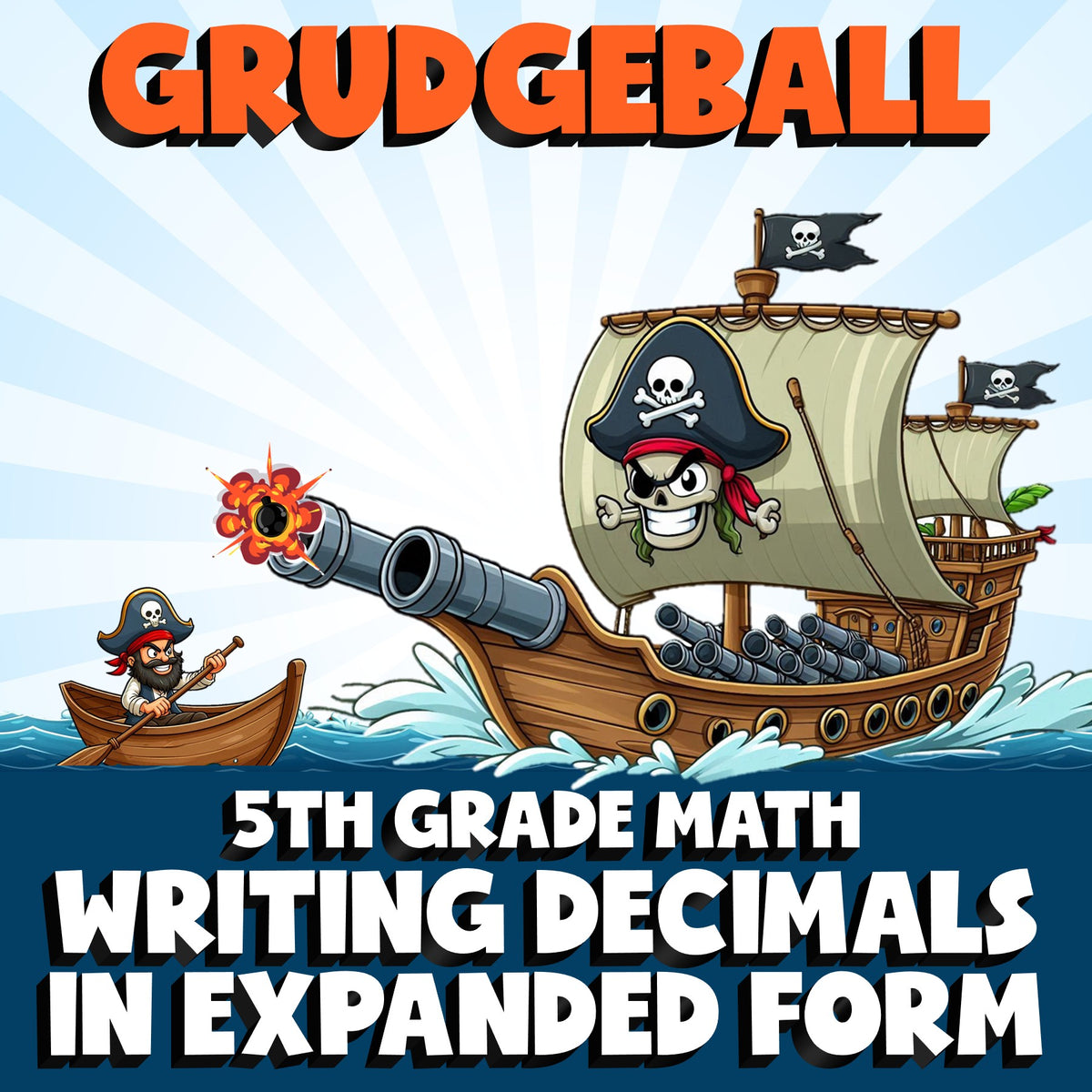 Writing Decimals in Expanded Form GRUDGEBALL Math Game - No Prep Grade 5 Review
