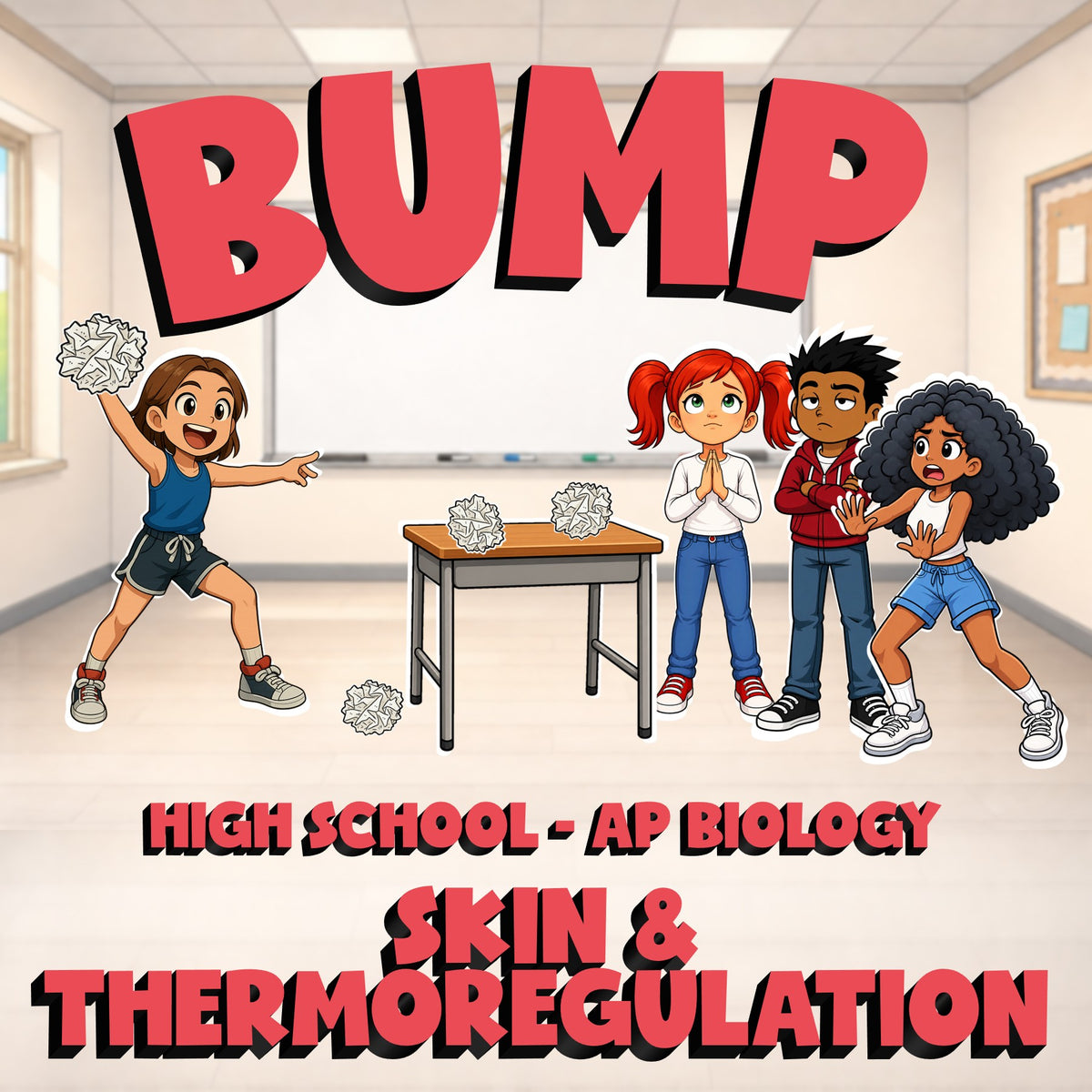 Skin & Thermoregulation BUMP Science Game - No Prep AP Biology Review Activity