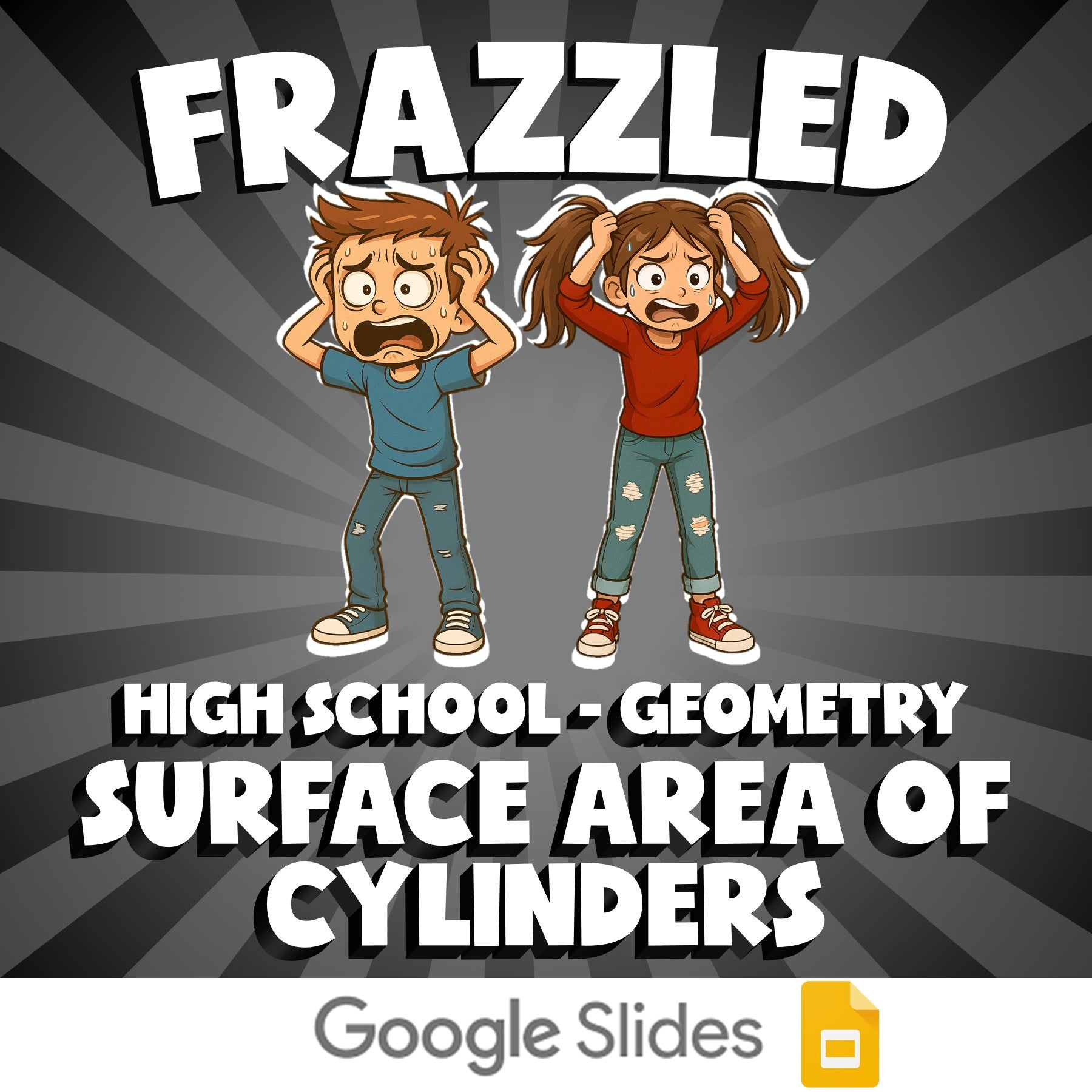 Surface Area of Cylinders FRAZZLED Math Game - No Prep Geometry Review Activity