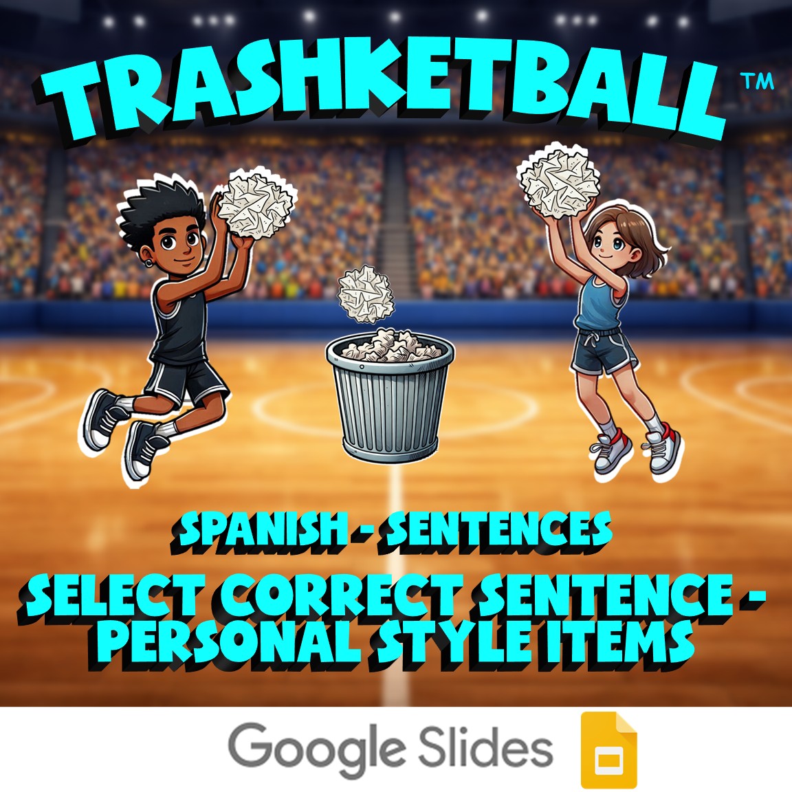 Select Correct Sentence - Personal Style Items TRASHKETBALL Game - Spanish