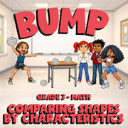 Comparing Shapes by Characteristics BUMP Math Game - No Prep Grade 3 Review