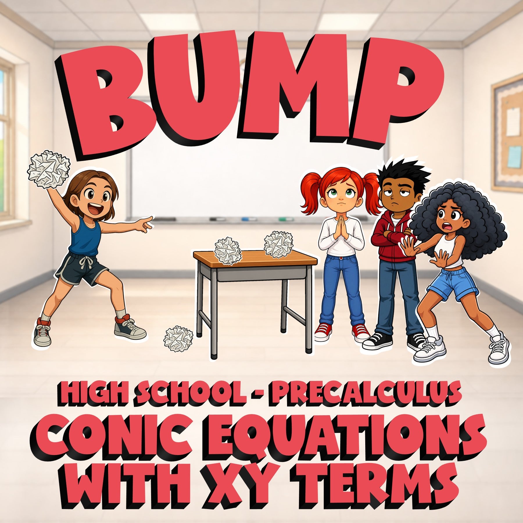 Conic Equations with xy Terms BUMP Math Game - No Prep PreCalculus Review