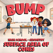 Surface Area of Cones BUMP Math Game - No Prep Geometry Review Activity
