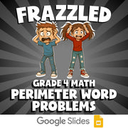 Perimeter Word Problems FRAZZLED Math Game - No Prep Grade 4 Review Activity