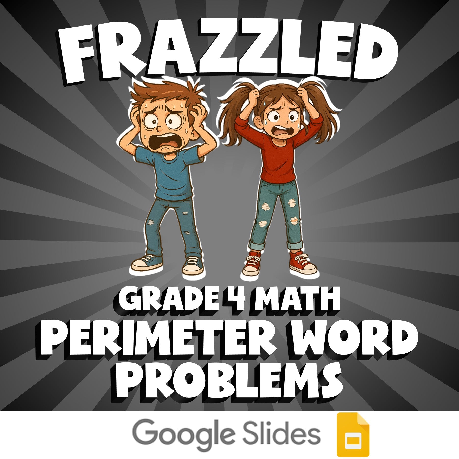 Perimeter Word Problems FRAZZLED Math Game - No Prep Grade 4 Review Activity
