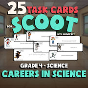 Careers in Science SCOOT TASK CARDS Science Game - No Prep Grade 4 Review