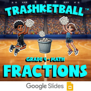 Fractions TRASHKETBALL Math Game - No Prep Grade 4 Review Activity