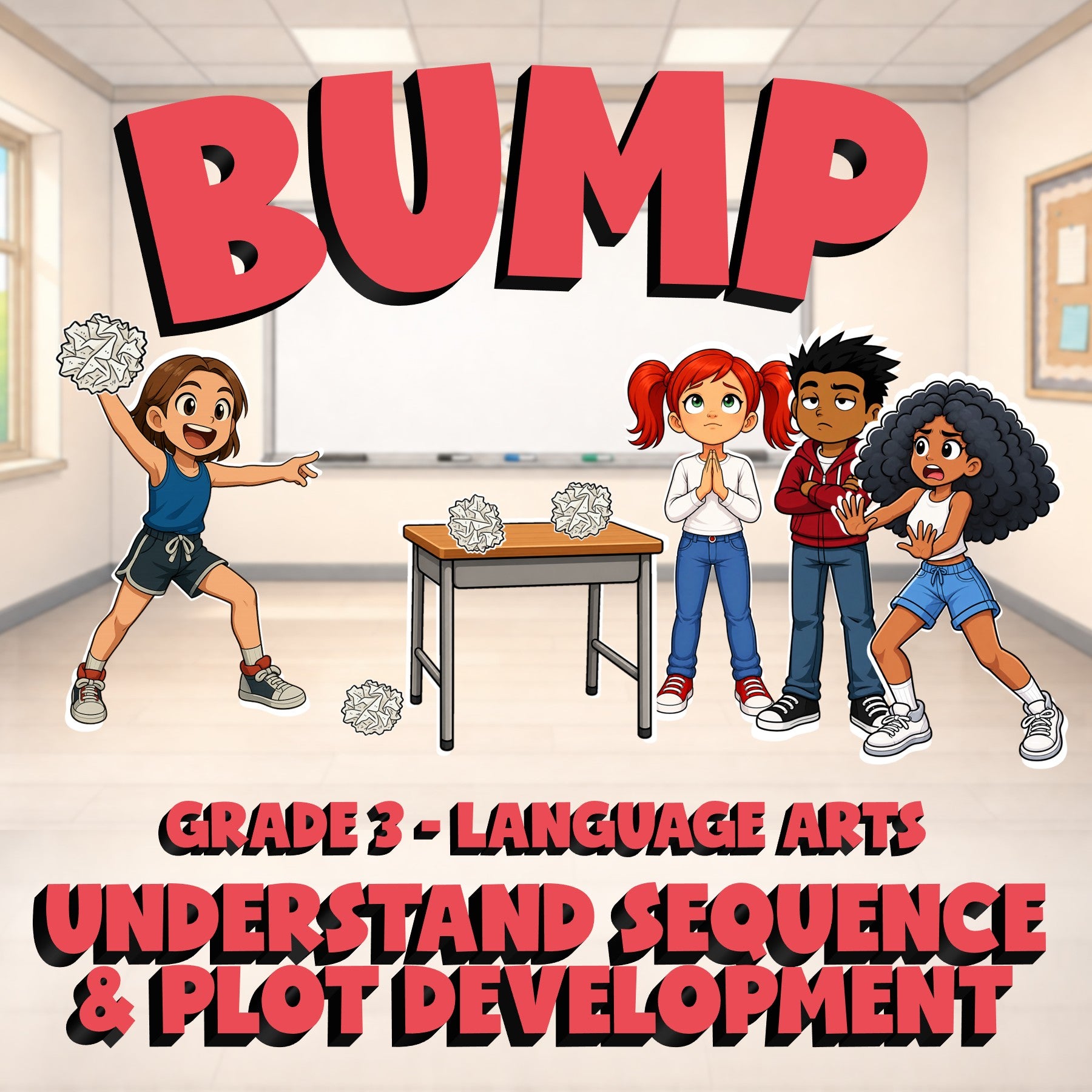 Understand Sequence & Plot Development BUMP ELA Game - No Prep Grade 3 Review